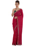 Vasthrlay Georgette Bandhani Unstitched Dark Green Saree
