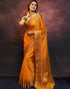 Vasthrlay Banarasi Kanjivaram Unstitched Teal Saree