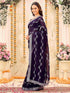Vasthrlay Scalloped Embroidery Mustard Mustard Yellow Saree