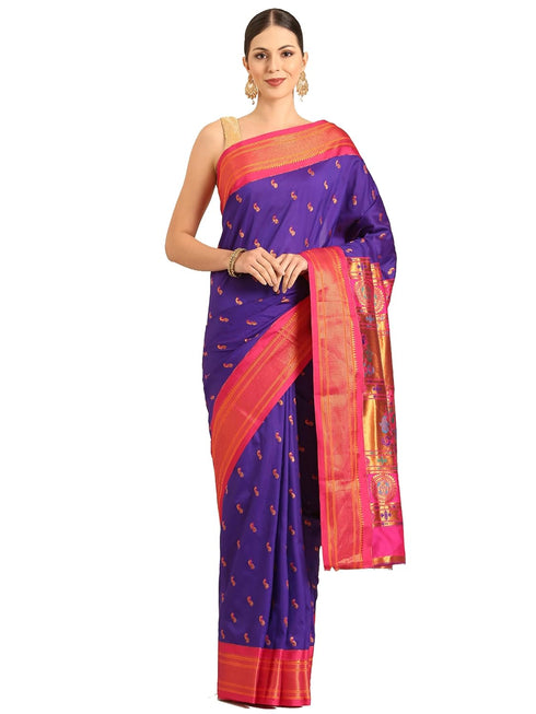 Vasthrlay Paithani Purple Saree