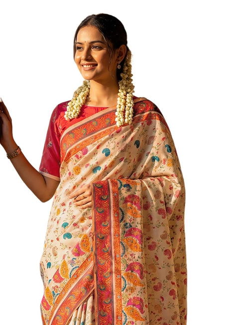 Vasthrlay Banglori Printed Dusty Saree