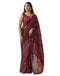 Vasthrlay Georgette Bandhani Unstitched Maroon Saree