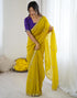 Vasthrlay Scalloped Embroidery Unstitched Dark Green Saree
