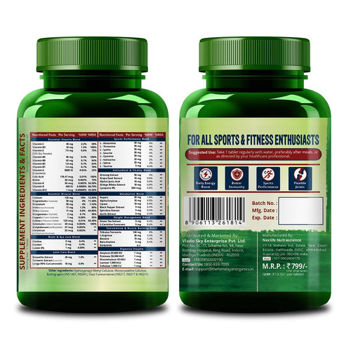Himalayan Organics Multivitamin Sports 60 + Vital Nutrients Tablets