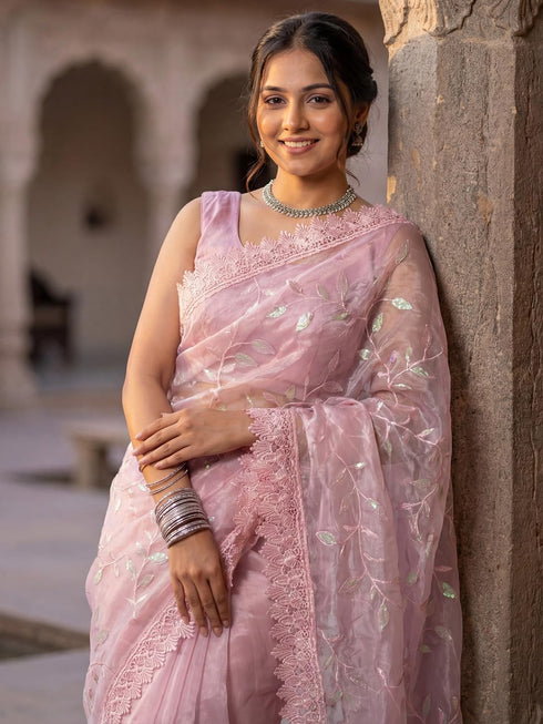 Vasthrlay Orange Unstitched Rt Ethnic Wear