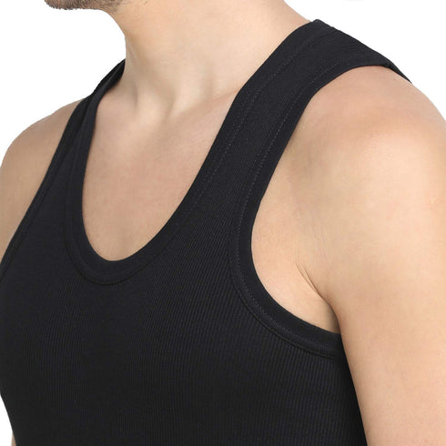 Dixcy Scott Originals Classic Ribbed Vest |100% Combed Cotton | Rib 2x2 Men's Vest | No-Peep Neckline | Breathable, Sweat Absorbent Vest for Men | Cut Away Back Arm Hole | Innerwear for Man |Pack of 2