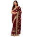 Vasthrlay Georgette Embroidery Unstitched Maroon Saree