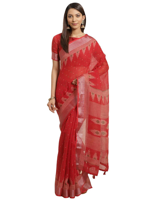 Vasthrlay Geometric Unstitched Peach Ethnic Wear