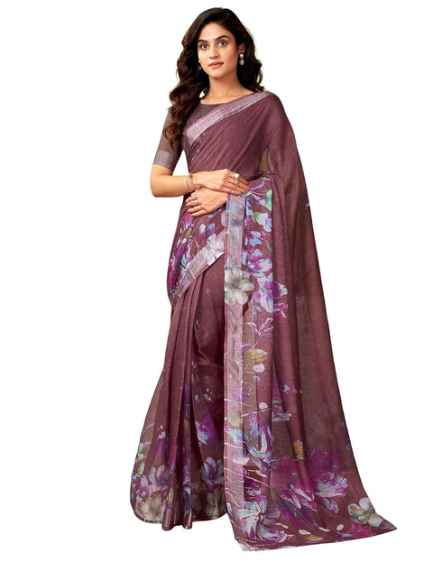 Vasthrlay Womens Cotton Printed Pink Saree