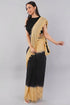 Vasthrlay Black Plain Cotton Saree With Pocket And Unstitched Blouse Piece