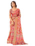 Vasthrlay Printed Jacquard Unstitched Dusty Pink Saree