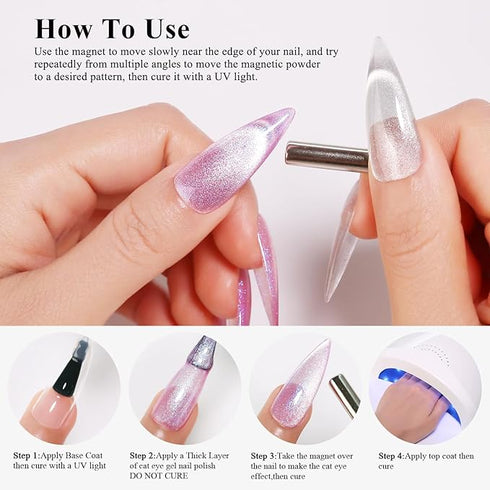 Bolt Bee 9D Cat Eye Gel Nail Polish Magnetic Soak Off UV/LED Gel