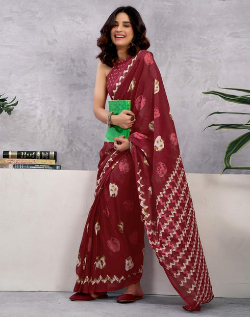 Vasthrlay Womens Printed Unstitched Green Saree