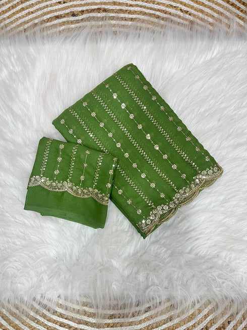 Vasthrlay Embroidery Unstitched Saree