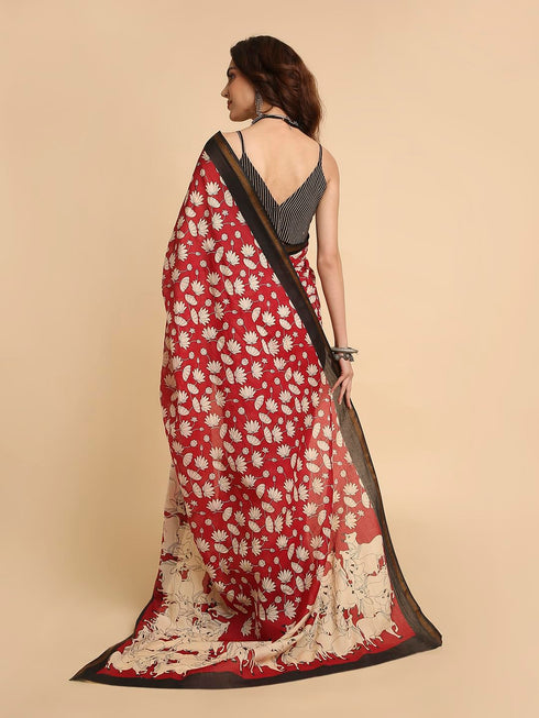 Vasthrlay Lightweight Breathable Traditional Printed Saree