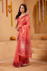 Vasthrlay Orange Jacquard Unstitched Saree