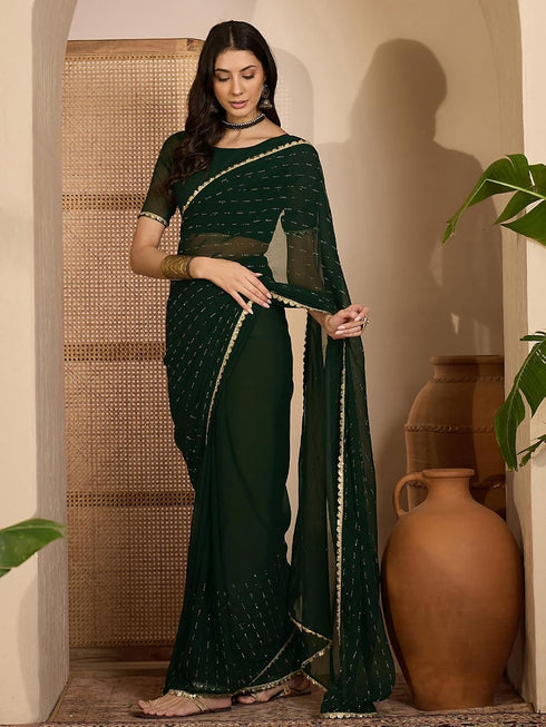 Vasthrlay Georgette Black Saree