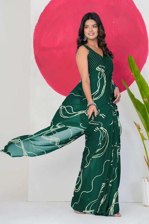 Vasthrlay Fashion Georgette Geometric Dusty Ethnic Wear