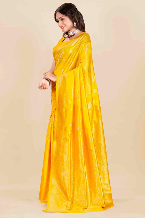 Vasthrlay Wedding Yellow Saree