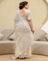 Vasthrlay Womens Printed Unstitched Off White Saree