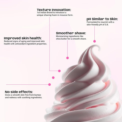 Welme Velvet Mousse Shaving Foam for Women | Camu Camu Extract, Ceramides