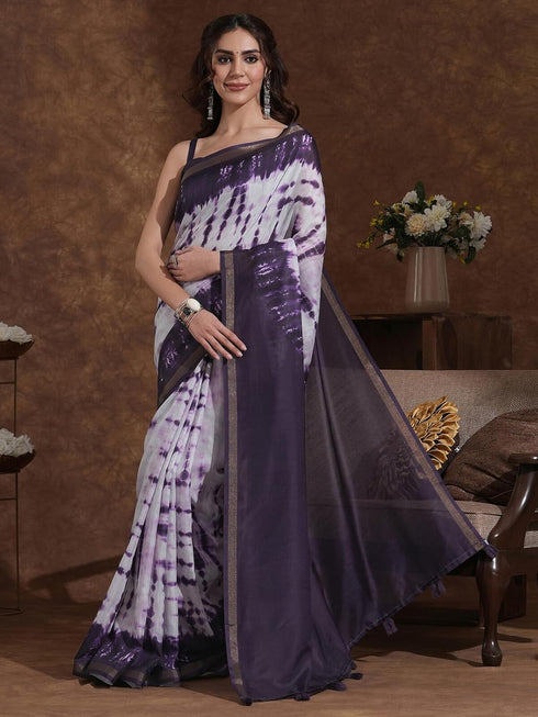 Vasthrlay Weaving Printed Unstitched Dusty Pink Saree