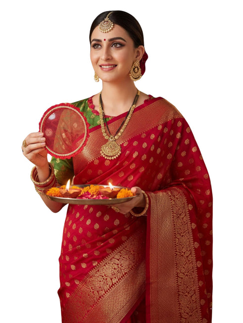Vasthrlay Green Banarasi Saree