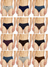 Dixcy Scott Plain/Solid Assorted Cotton Men's Briefs/Underwear - Pack of 12 (#Salsa-Brief-85 CM) (Color & Prints May Vary)