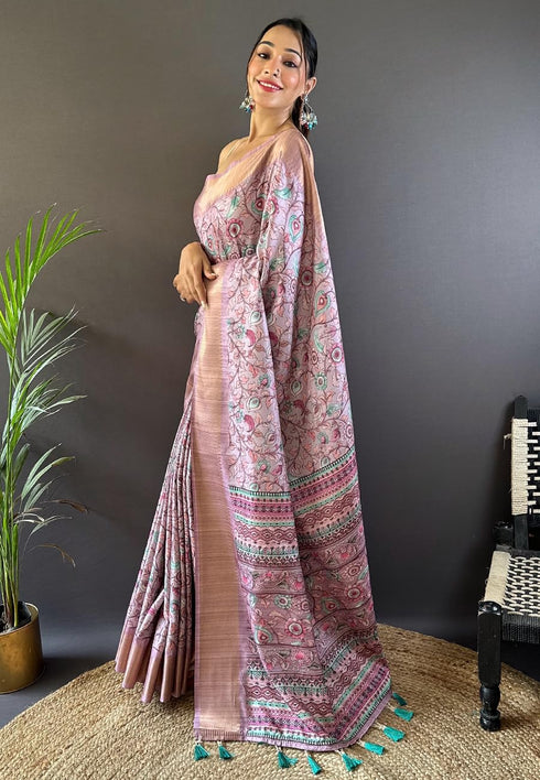 Vasthrlay Kanjivaram Kalamkari Printed Ethnic Wear