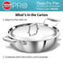 Hawkins Pro 3.5 Litre Deep-Fry Pan Triply Stainless Steel Kadhai