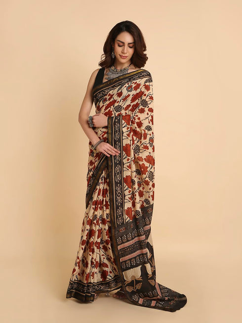Vasthrlay Lightweight Breathable Traditional Printed Saree