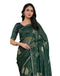 Vasthrlay Georgette Printed Unstitched Green Saree