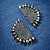Oxidized Silver Earrings Half Moon Geometric Tribal Design