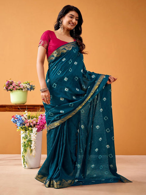 Vasthrlay Georgette Embroidery Red Saree