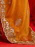 Vasthrlay Scalloped Embroidery Maroon Saree