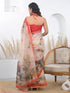 Vasthrlay Bandhani Embroidery Unstitched White Saree