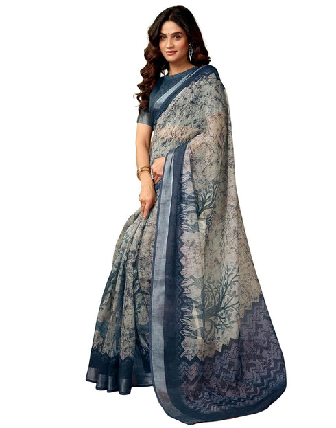Vasthrlay Womens Cotton Printed Yellow Saree