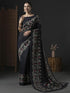 Vasthrlay Botanical Printed Unstitched Black Hs Ethnic Wear