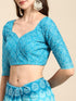 Vasthrlay Cotton Printed Mulmul Blue Saree