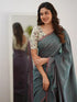 Vasthrlay Handloom Printed Unstitched Purple Ethnic Wear
