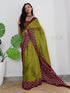 Vasthrlay Womens Printed Unstitched Green Saree