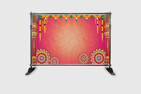 Backdropon Hanging Flowers with Rangoli Design