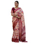 Vasthrlay Womens Printed Unstitched Beige Saree
