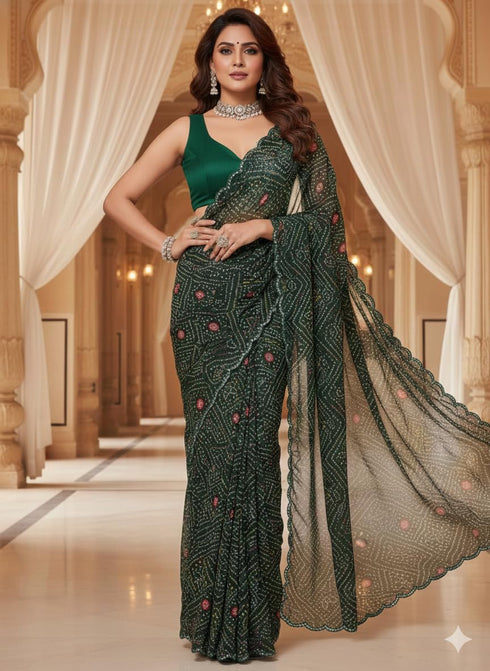 Vasthrlay Georgette Sequined Embroidered Designer