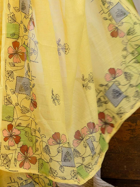Vasthrlay Printed White1 White Saree