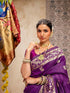 Vasthrlay Banarasi Weaving Navy Navy Blue Saree