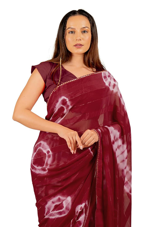 Vasthrlay Fashion Chiffon Shibori Printed Ethnic Wear