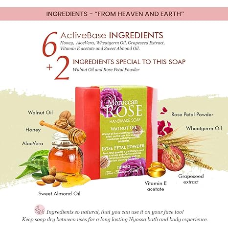 Nyassa Moroccan Rose Natural Bathing Handmade Soap