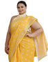 Vasthrlay Womens Printed Unstitched Orange Saree