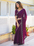 Vasthrlay Scalloped Embroidery Yellow Saree